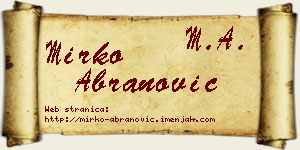 Mirko Abranović vizit kartica